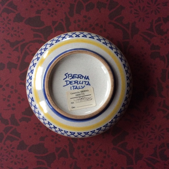 Vintage Sberna Deruta Italy Sun Burst Trinket Dish - Picture 4 of 13